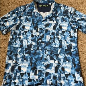 Robert Graham Men's Blue and White Geometric Shirt - used